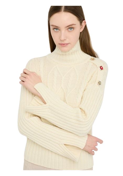 Dolcevita in lana con bottoni gioiello BEIGE CHIARO Liu Jo | MF5425MS04020304